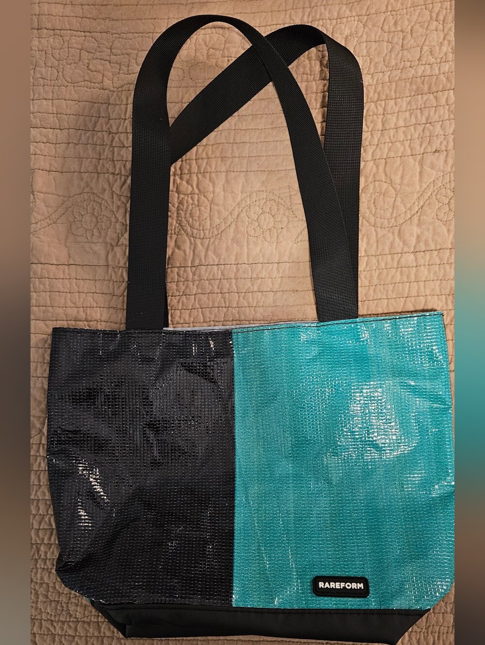 Rareform Tote Bag - Black & Green Made From Recycled Billboards